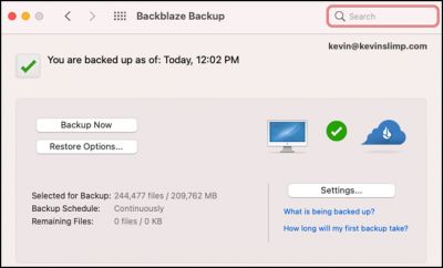 My computers are connected to Backblaze, which creates a continuous backup of all my files “in the cloud.”