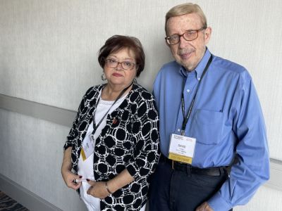 Mary Fisher, co-owner, Fisher Publishing Company, Danville, Arkansas, died after a day spent with Arkansas colleagues at the Arkansas Press Association s 150th anniversary celebration on July 22 in Little Rock. She is pictured here with husband, David. (Arkansas Press Association)