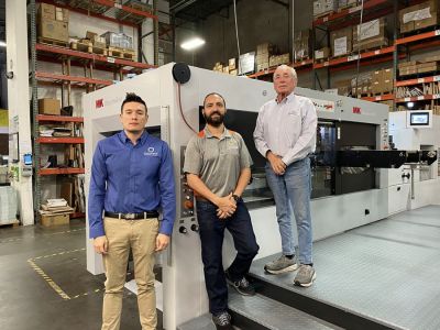 The SunDance team is pictured with the Easymatrix from HEIDELBERG, installed in March 2022.